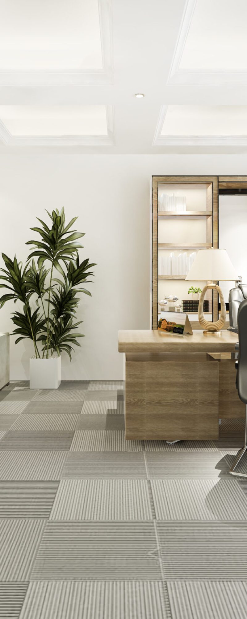 3d rendering luxury business meeting and working room in executive office