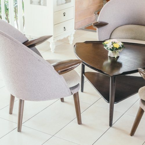 Beautiful luxury Pillow on sofa decoration in living room interior - Vintage light Filter